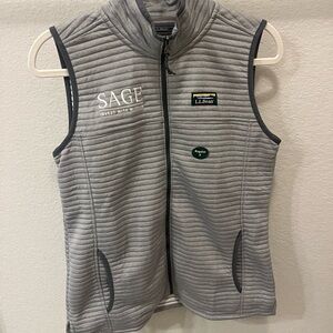 Sage invest with wisdom women’s NWT L.L.Bean Quilted Vest with SAGE Embroidery